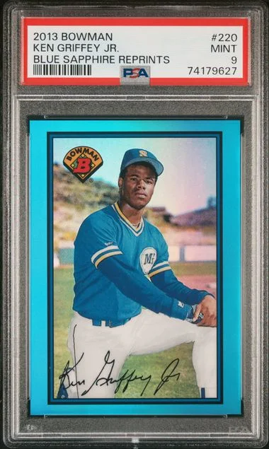 2013 Bowman Ken Griffey Jr. Blue Sapphire Reprints #220 card image