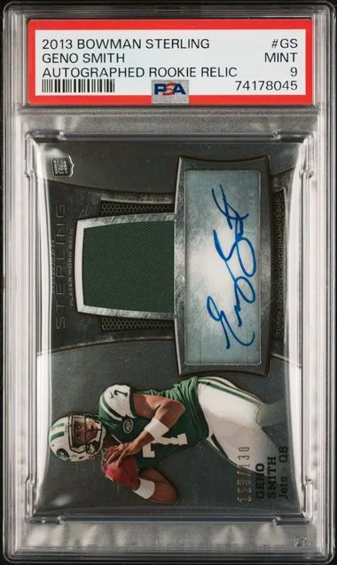 2013 Bowman Sterling Geno Smith Autographed Relic #GS card image