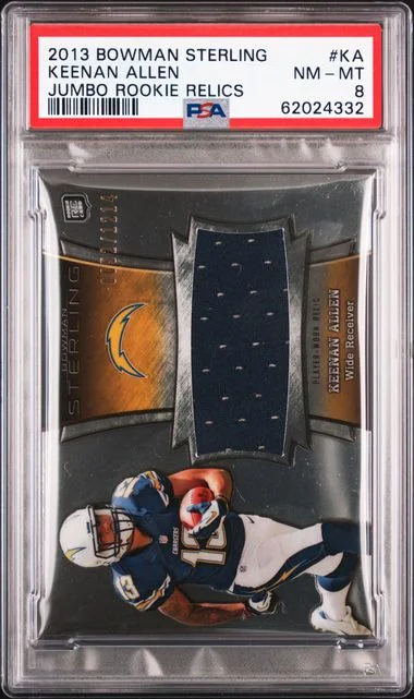 2013 Bowman Sterling Jumbo Relics Ka Keenan Allen #no-number card image