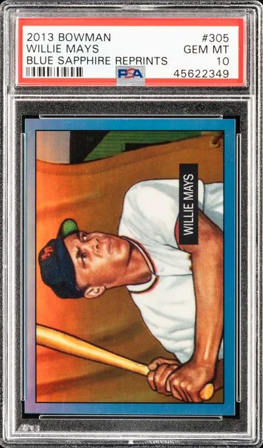 2013 Bowman Willie Mays Blue Sapphire Reprints #305 card image