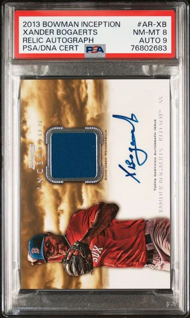 2013 Bowman Xander Bogaerts Inception Relic Autograph #AR-XB card image