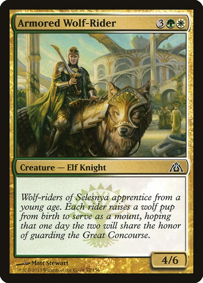 2013 Dragon's Maze Armored Wolf-Rider common #52 unlisted card image