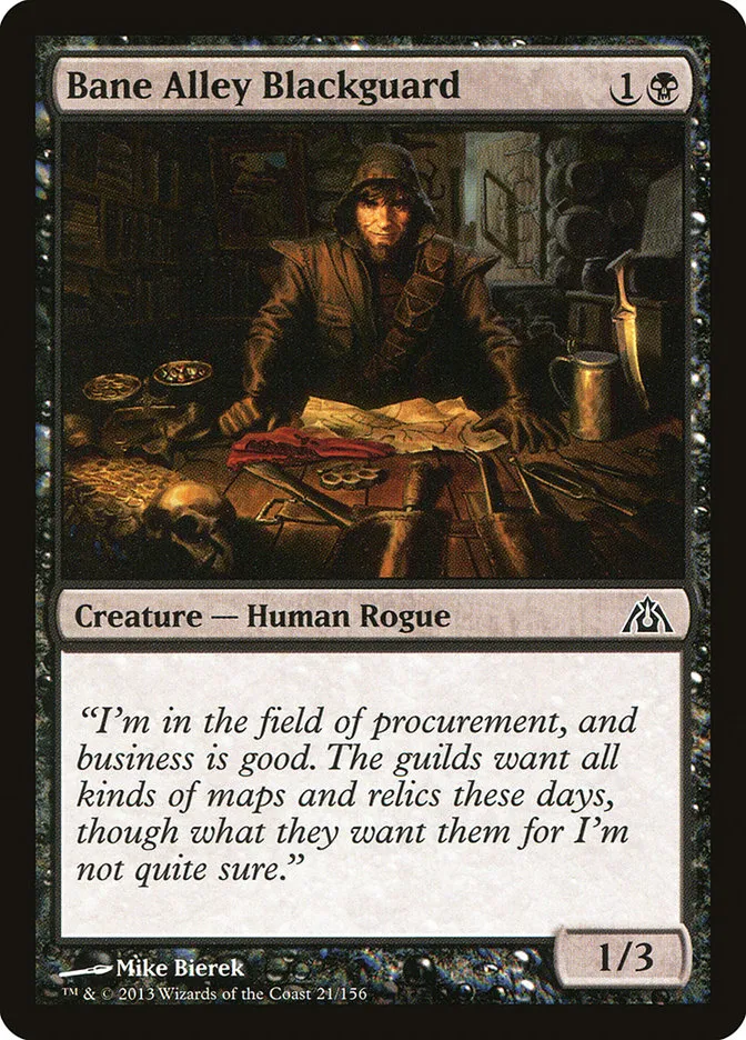 2013 Dragon's Maze Bane Alley Blackguard common #21 unlisted card image