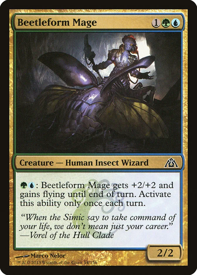 2013 Dragon's Maze Beetleform Mage common #54 unlisted card image