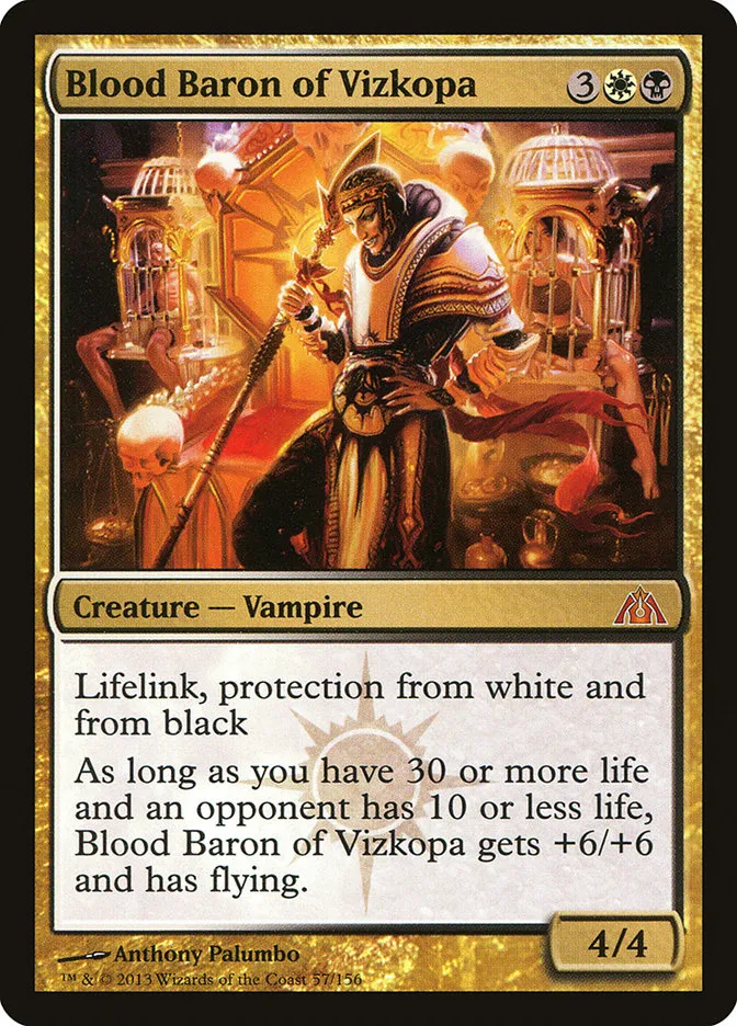 2013 Dragon's Maze Blood Baron of Vizkopa mythic #57 unlisted card image