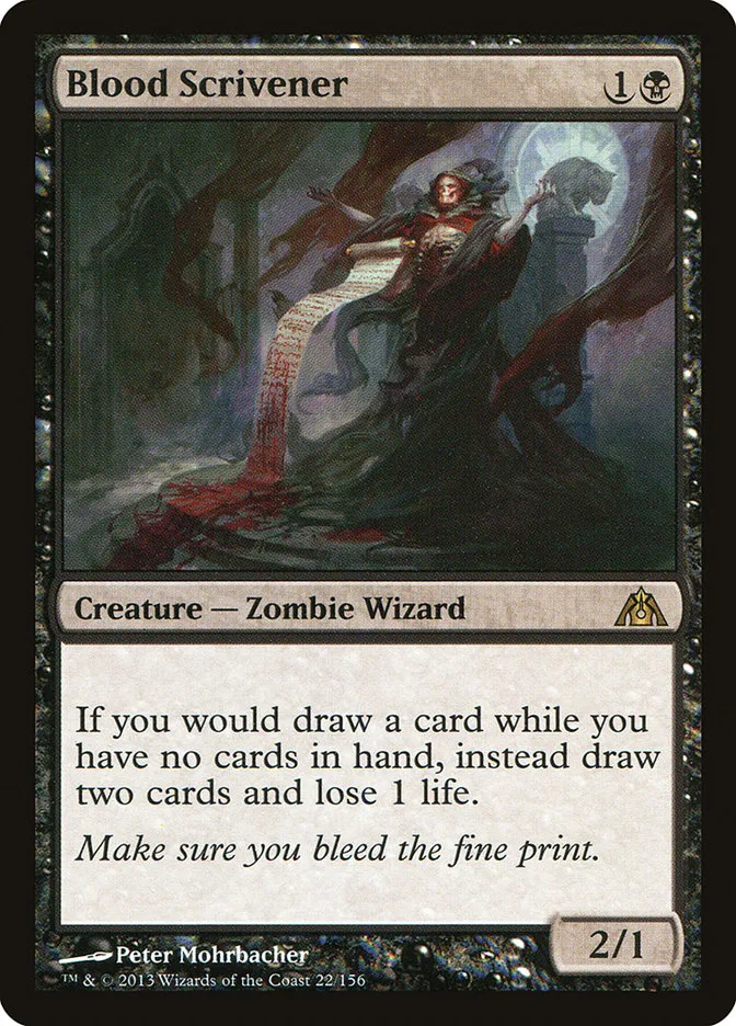 2013 Dragon's Maze Blood Scrivener rare #22 unlisted card image