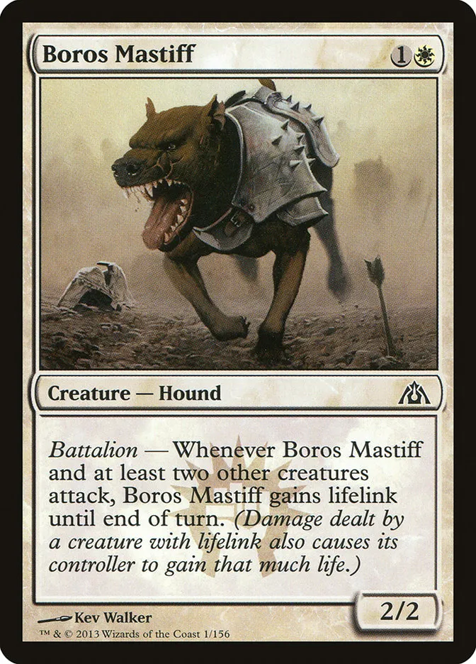 2013 Dragon's Maze Boros Mastiff common #1 unlisted card image