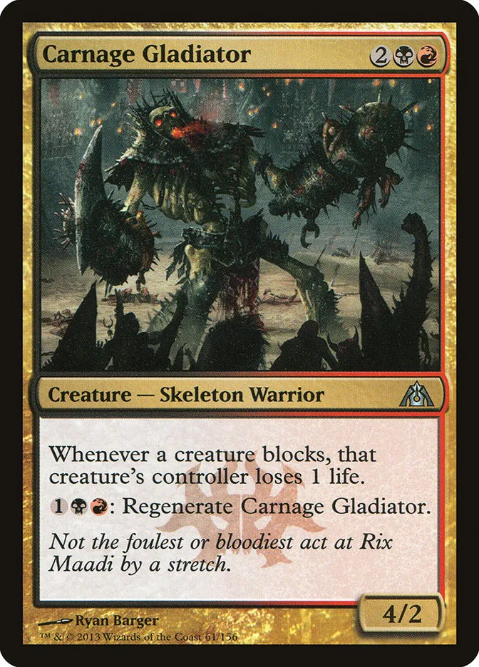 2013 Dragon's Maze Carnage Gladiator uncommon #61 unlisted card image