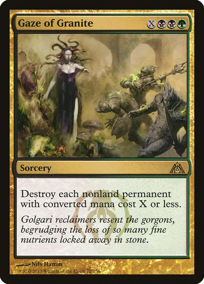2013 Dragon's Maze Gaze of Granite rare #72 unlisted card image
