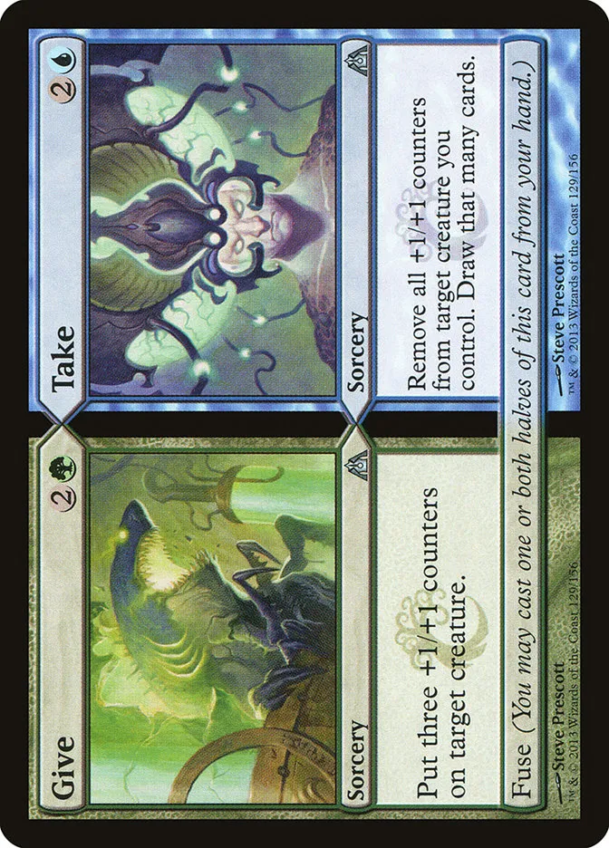 2013 Dragon's Maze Give // Take uncommon #129 unlisted card image