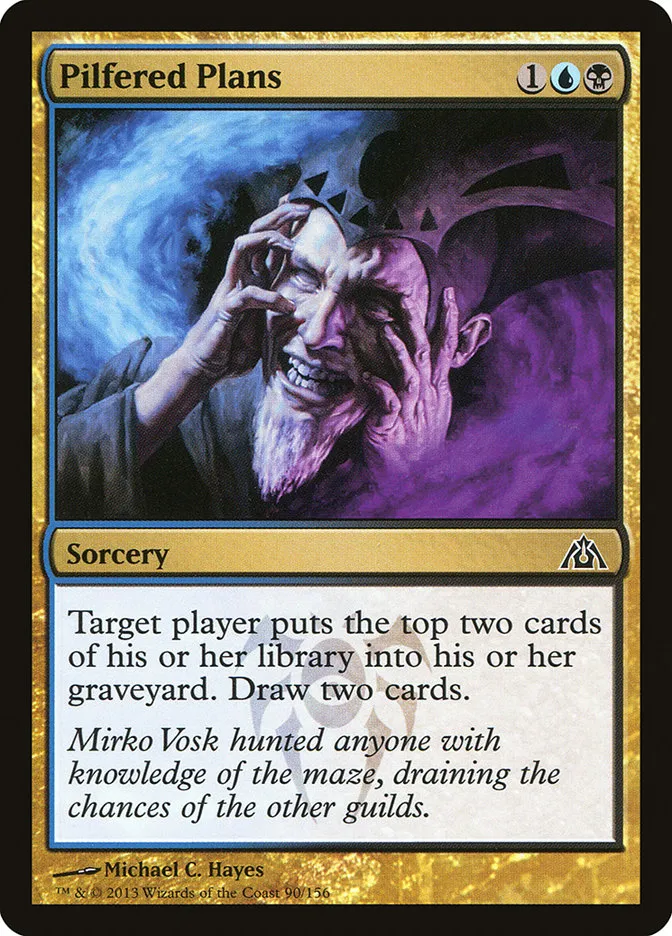 2013 Dragon's Maze Pilfered Plans common #90 unlisted card image