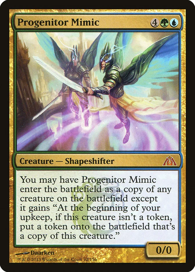 2013 Dragon's Maze Progenitor Mimic mythic #92 unlisted card image