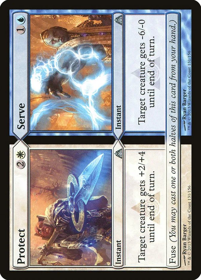 2013 Dragon's Maze Protect // Serve uncommon #131 unlisted card image