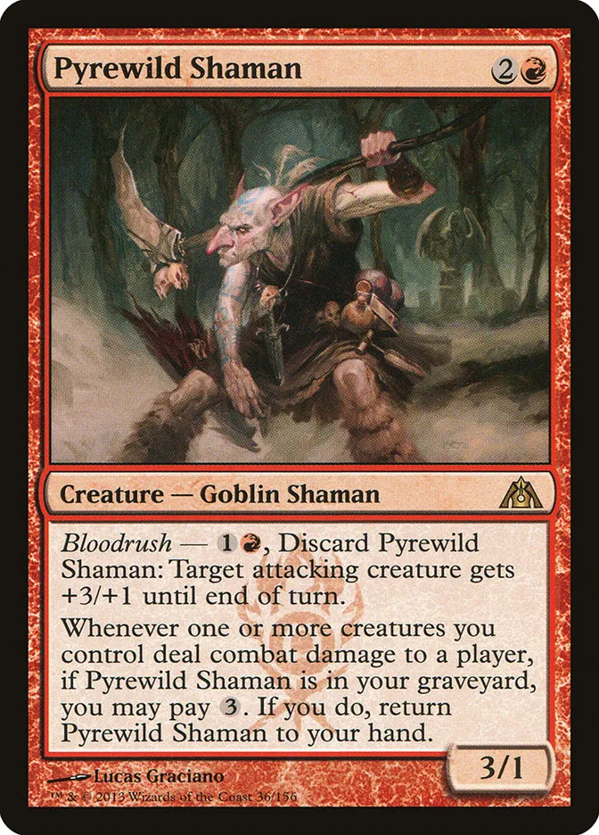2013 Dragon's Maze Pyrewild Shaman rare #36 unlisted card image