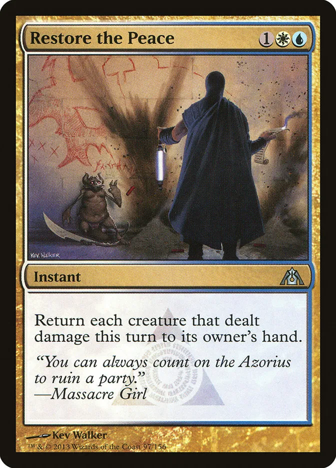 2013 Dragon's Maze Restore the Peace uncommon #97 unlisted card image
