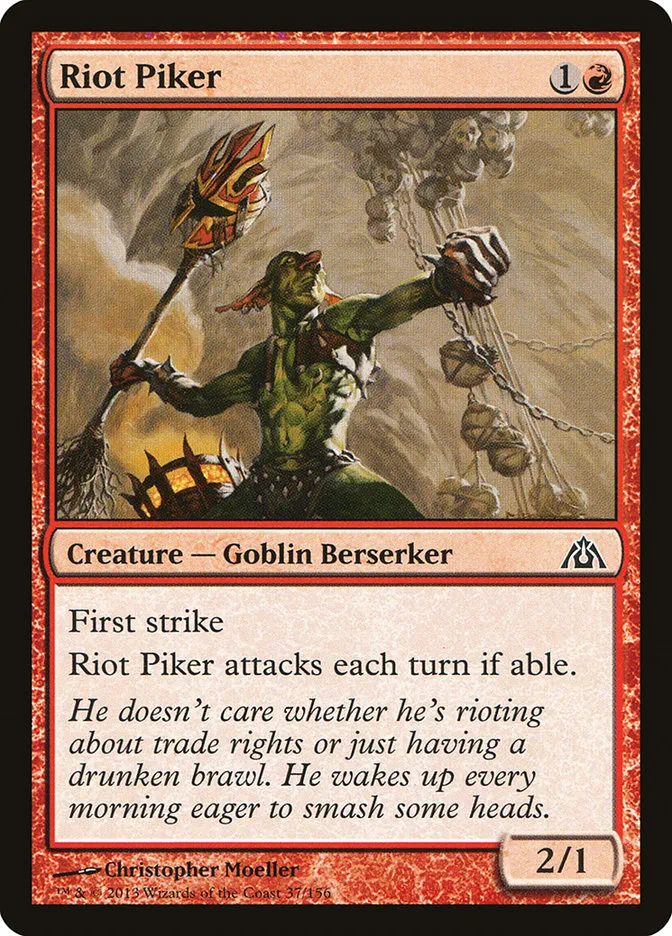 2013 Dragon's Maze Riot Piker common #37 unlisted card image
