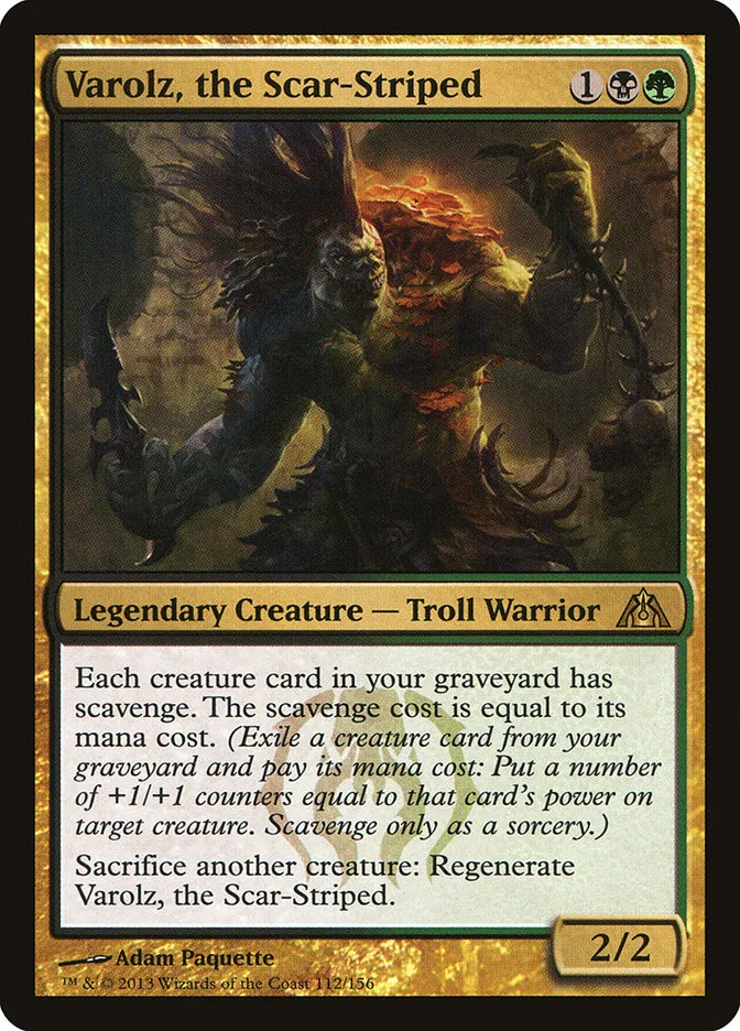 2013 Dragon's Maze Varolz, the Scar-Striped rare #112 unlisted card image