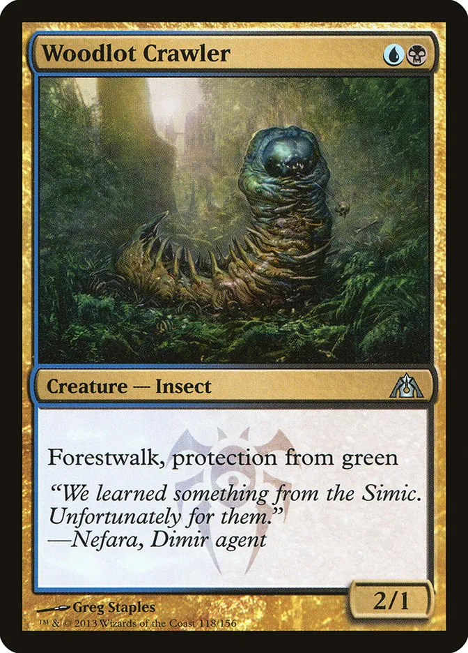 2013 Dragon's Maze Woodlot Crawler uncommon #118 unlisted card image