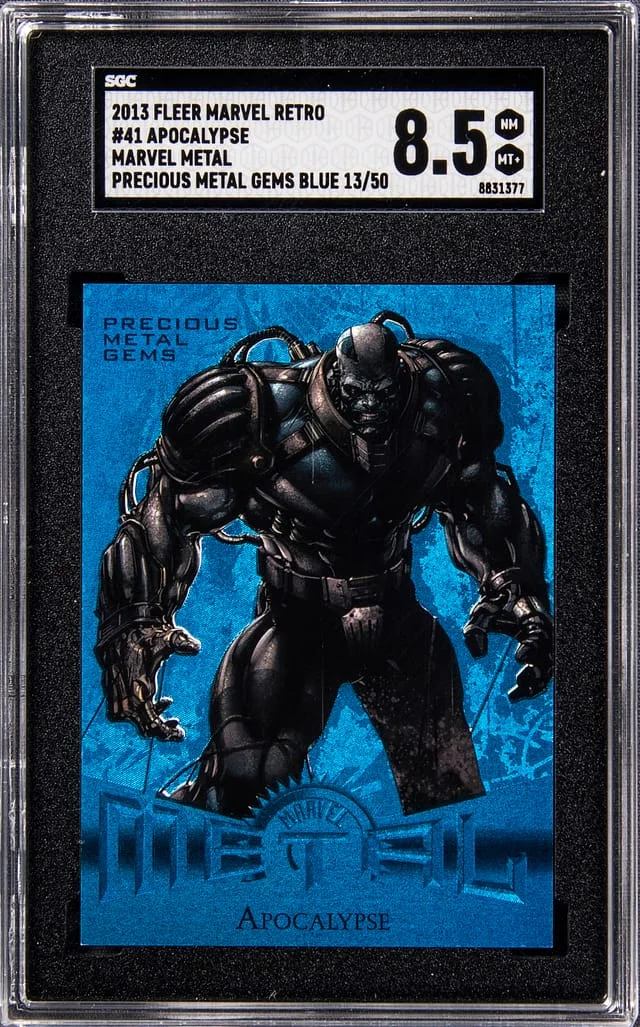 2013 Fleer Apocalypse Marvel Retro Precious Metal Gems (PMG) Blue #41 card image