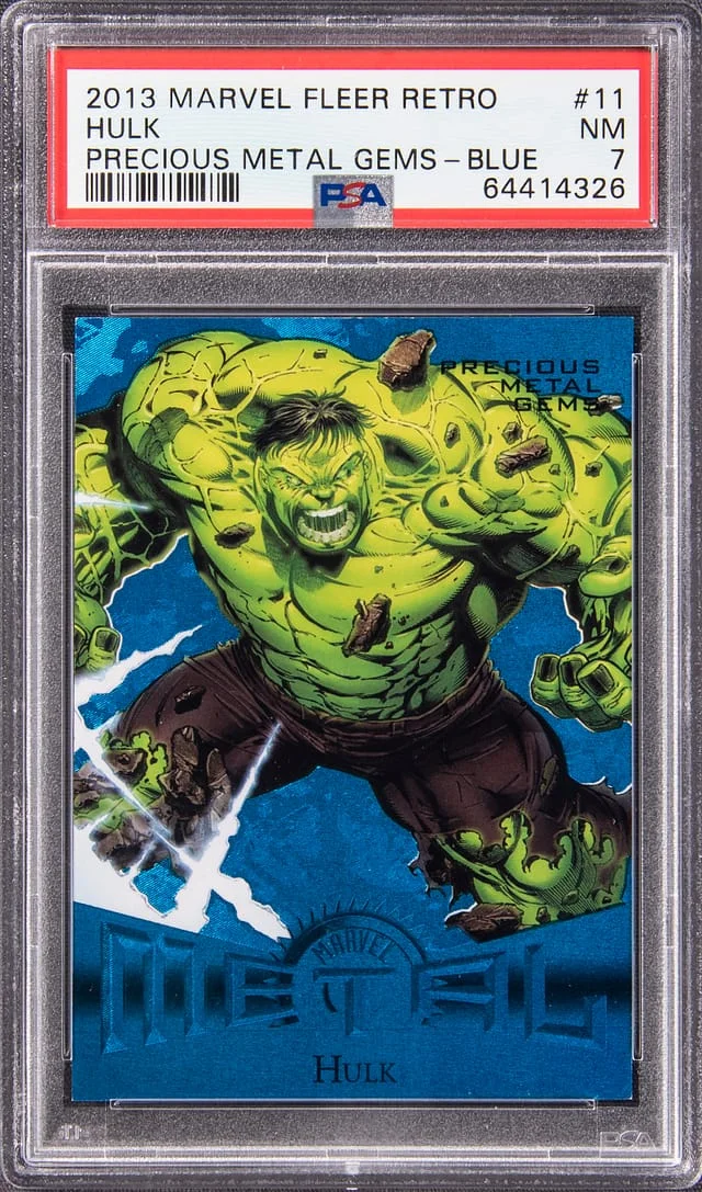 2013 Fleer Hulk Marvel Retro Marvel Metal Precious Metal Gems (PMG) Blue #11 card image