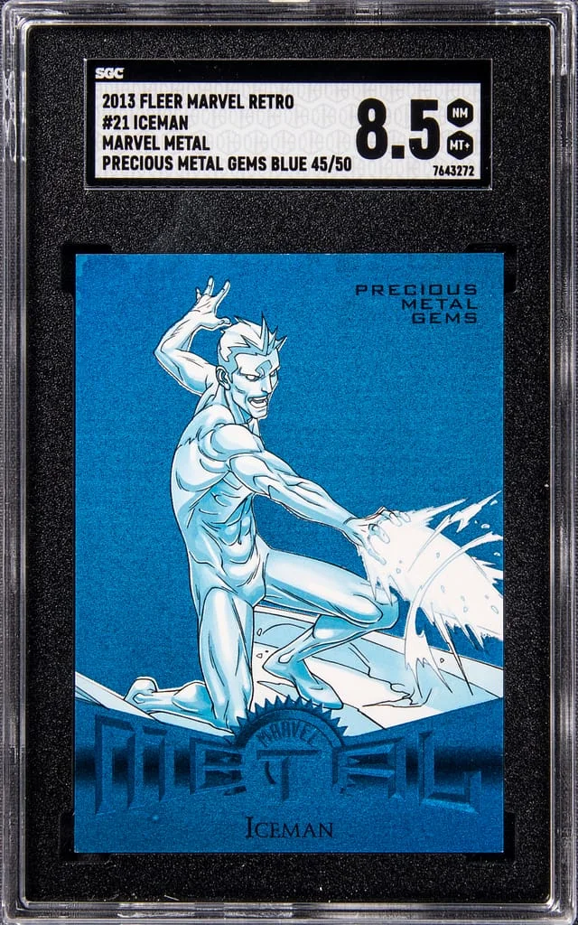 2013 Fleer Iceman Marvel Retro Precious Metal Gems (PMG) Red #21 card image