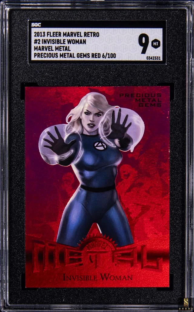 2013 Fleer Invisible Woman Marvel Retro Precious Metal Gems (PMG) Red #2 card image