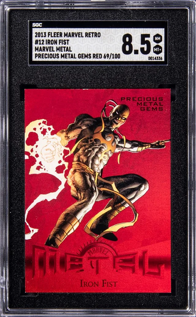 2013 Fleer Iron Fist Marvel Retro Precious Metal Gems (PMG) Red #12 card image
