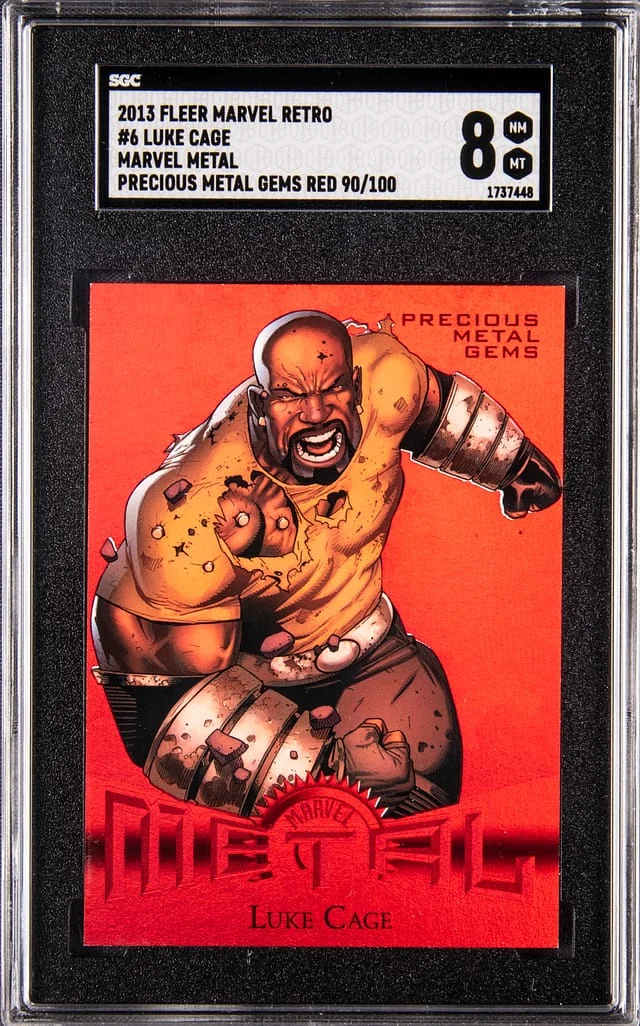 2013 Fleer Luke Cage Marvel Retro Marvel Metal Precious Metal Gems (PMG) Red #6 card image