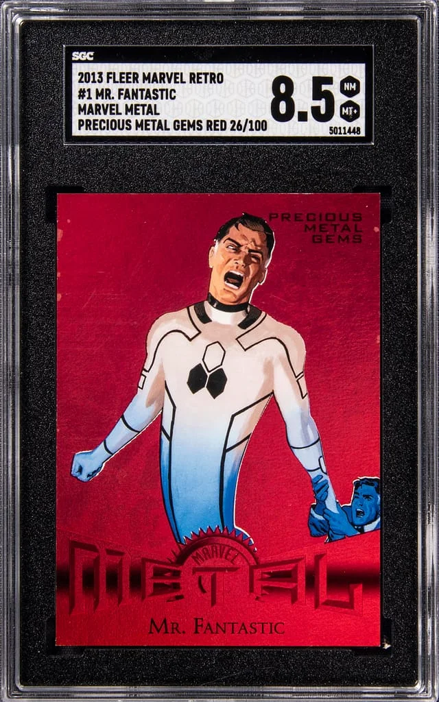 2013 Fleer Mr. Fantastic Marvel Retro Precious Metal Gems (PMG) Red #1 card image