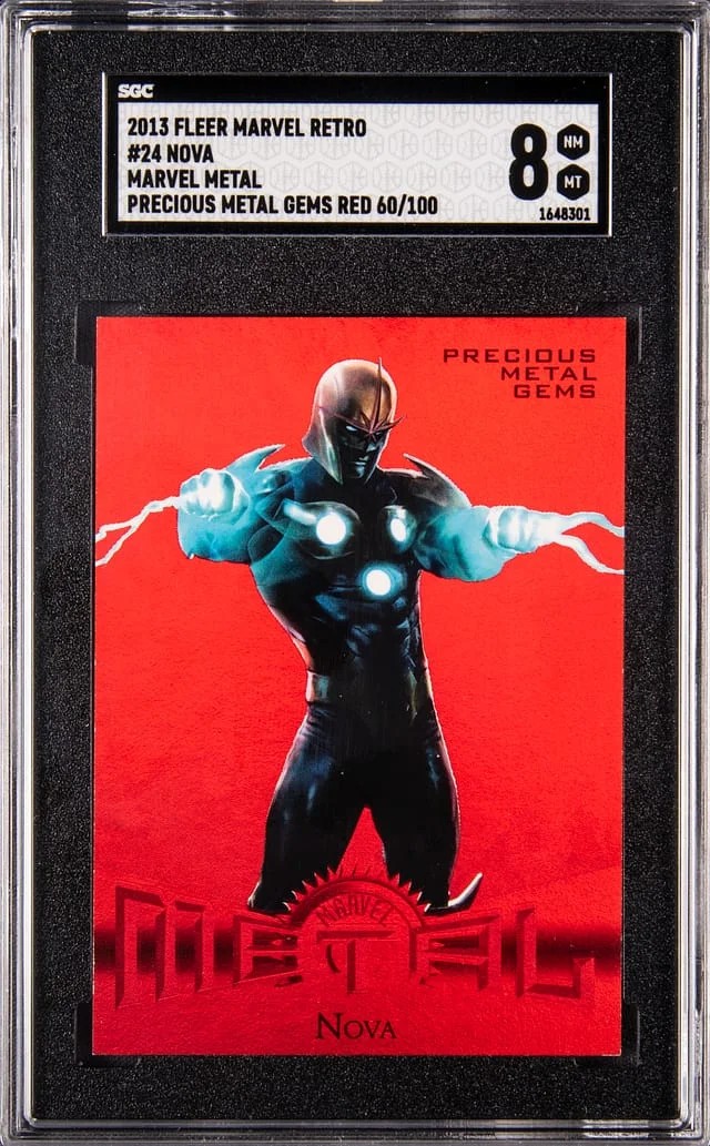 2013 Fleer Nova Marvel Retro Marvel Metal Precious Metal Gems (PMG) Red #24 card image