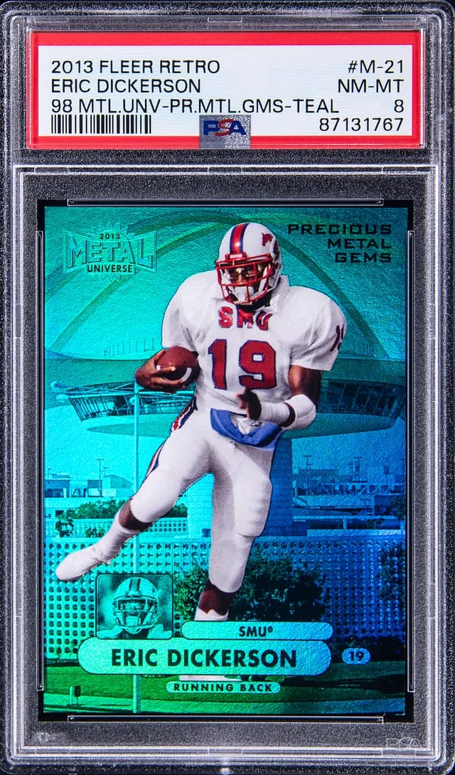 2013 Fleer Retro Eric Dickerson Precious Metal Gems Teal #M-21 card image