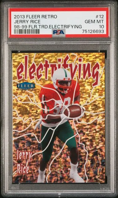 2013 Fleer Retro Jerry Rice 1998-99 Fleer Tradition Electrifying #12 card image