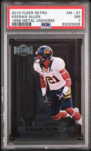 2013 Fleer Retro Keenan Allen 1998 Metal Universe #M-37 card image