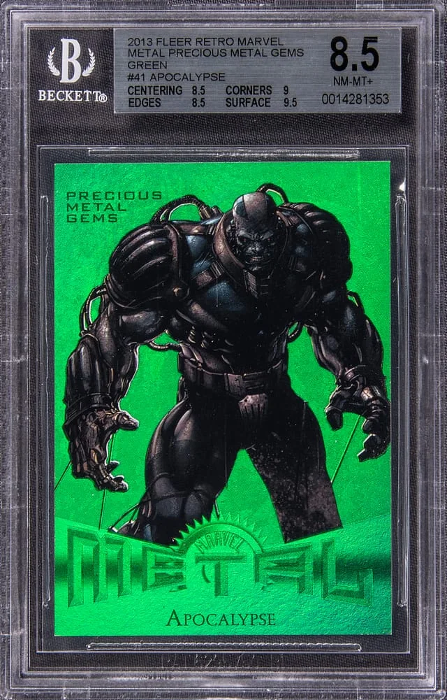 2013 Fleer Retro Marvel Apocalypse Precious Metal Gems (PMG) Green #41 card image