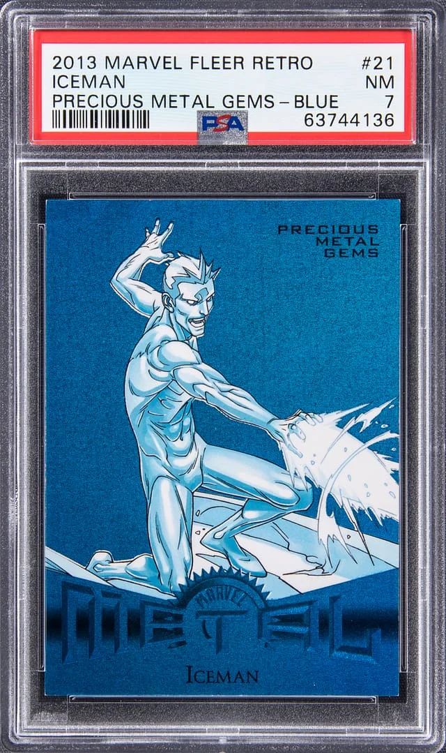2013 Fleer Retro Marvel Iceman Precious Metal Gems (PMG) Red #21 card image