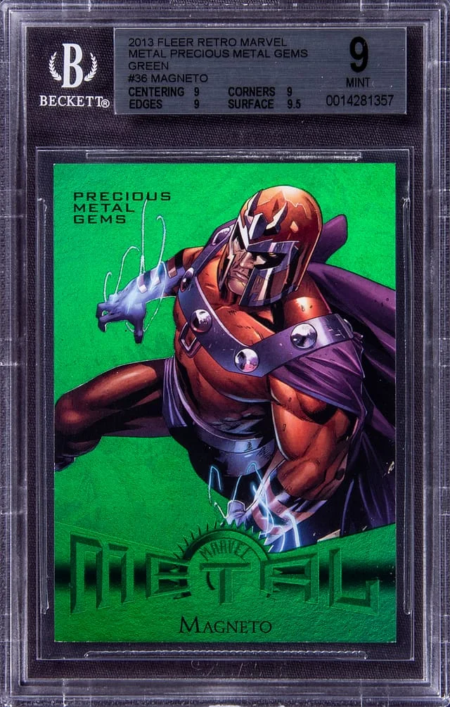 2013 Fleer Retro Marvel Magneto PMG Green #36 card image