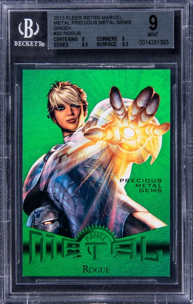 2013 Fleer Retro Marvel Rogue Precious Metal Gems (PMG) Green #20 card image