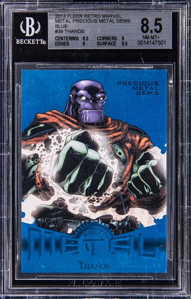 2013 Fleer Retro Marvel Thanos Precious Metal Gems - Blue #39 card image