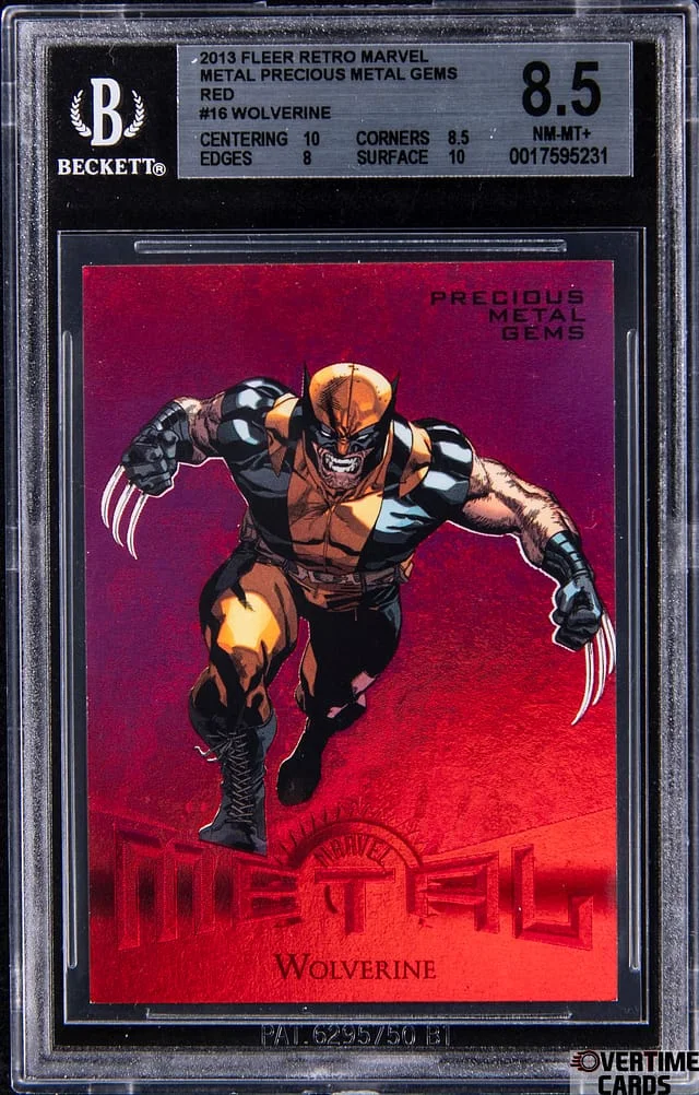2013 Fleer Retro Marvel Wolverine Metal Precious Metal Gems (PMG) Blue #16 card image