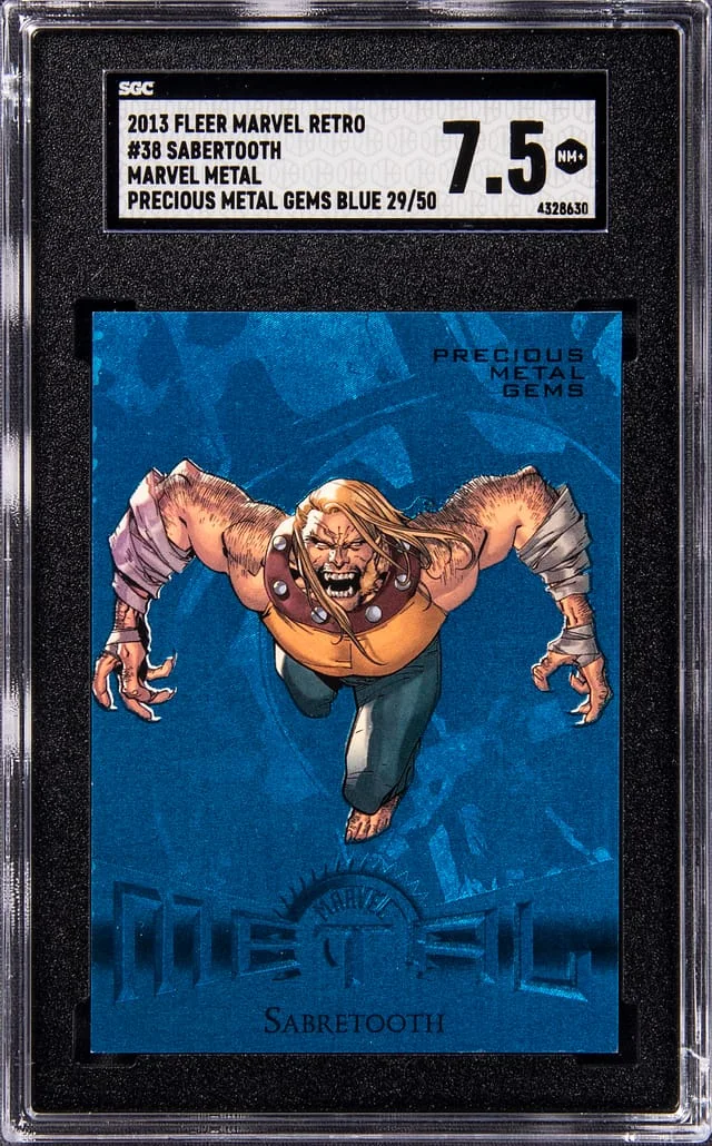 2013 Fleer Sabertooth Marvel Retro Marvel Metal Precious Metal Gems (PMG) Blue #30 card image