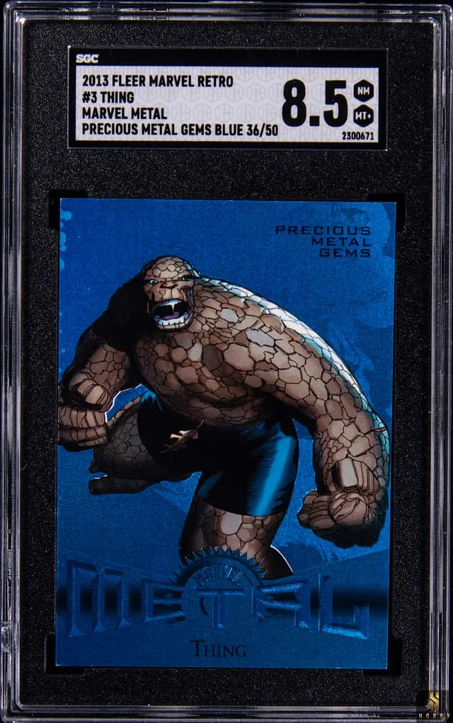 2013 Fleer Thing Marvel Retro Marvel Metal Precious Metal Gems (PMG) Blue #3 card image