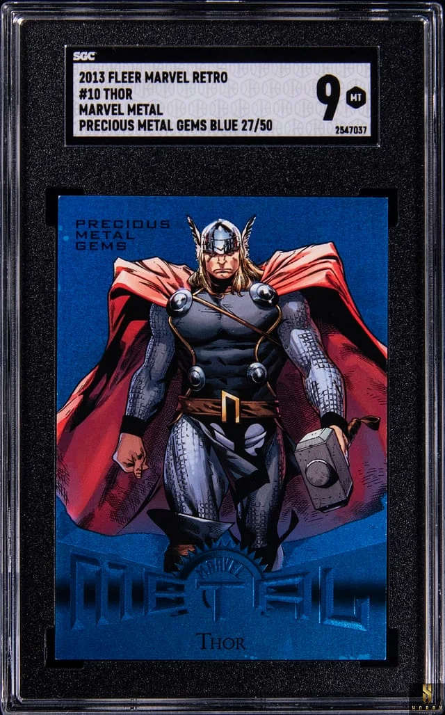 2013 Fleer Thor Marvel Retro Precious Metal Gems (PMG) Blue #10 card image