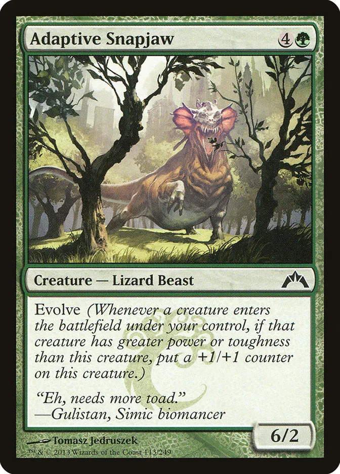 2013 Gatecrash Adaptive Snapjaw common #113 unlisted card image