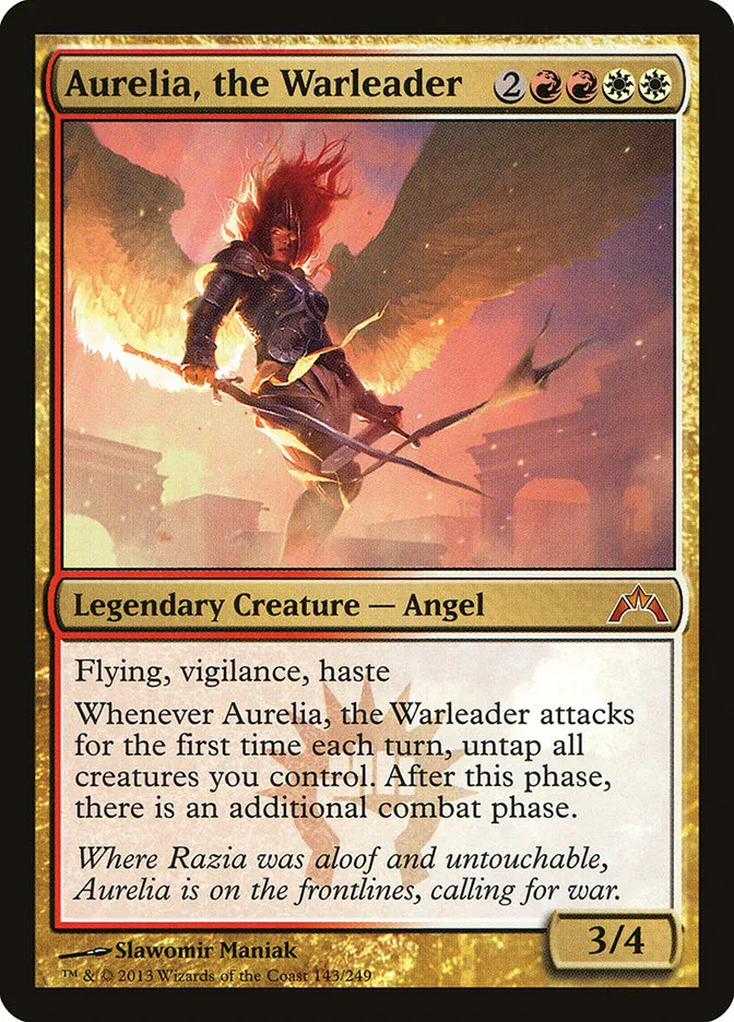 2013 Gatecrash Aurelia, the Warleader mythic #143 unlisted card image