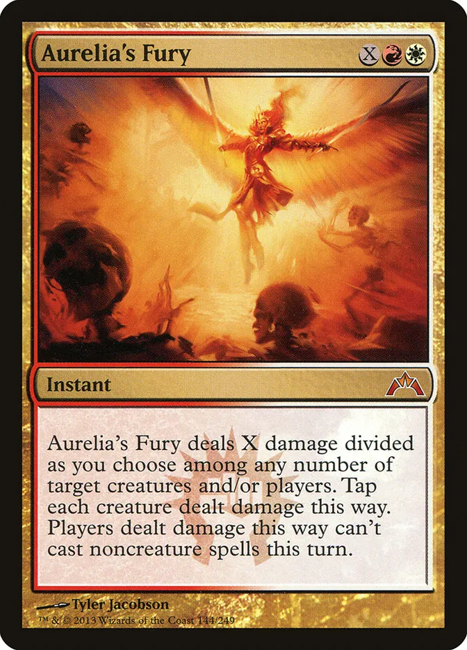 2013 Gatecrash Aurelia's Fury mythic #144 unlisted card image