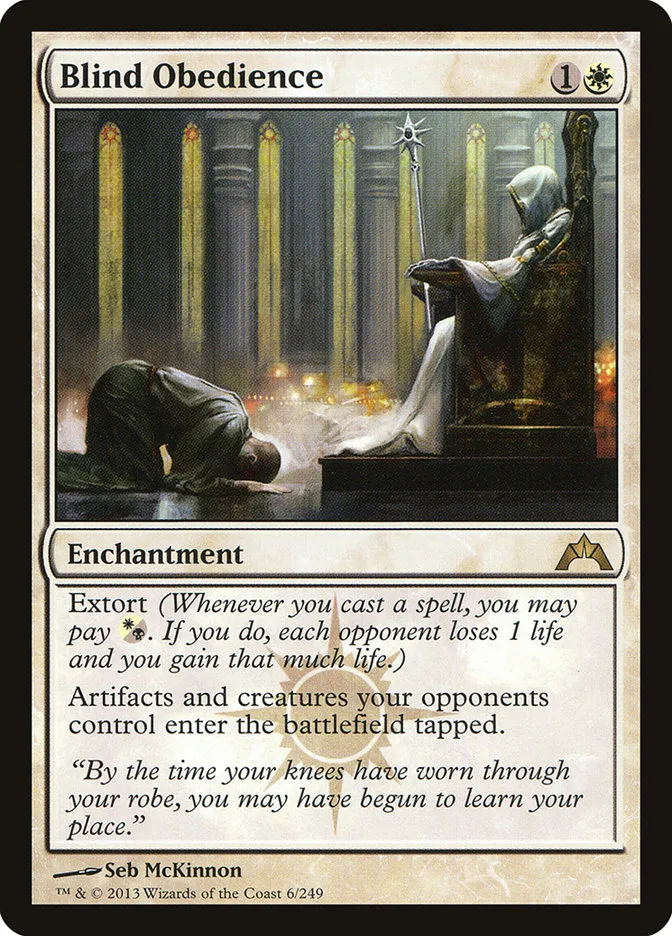 2013 Gatecrash Blind Obedience rare #6 unlisted card image