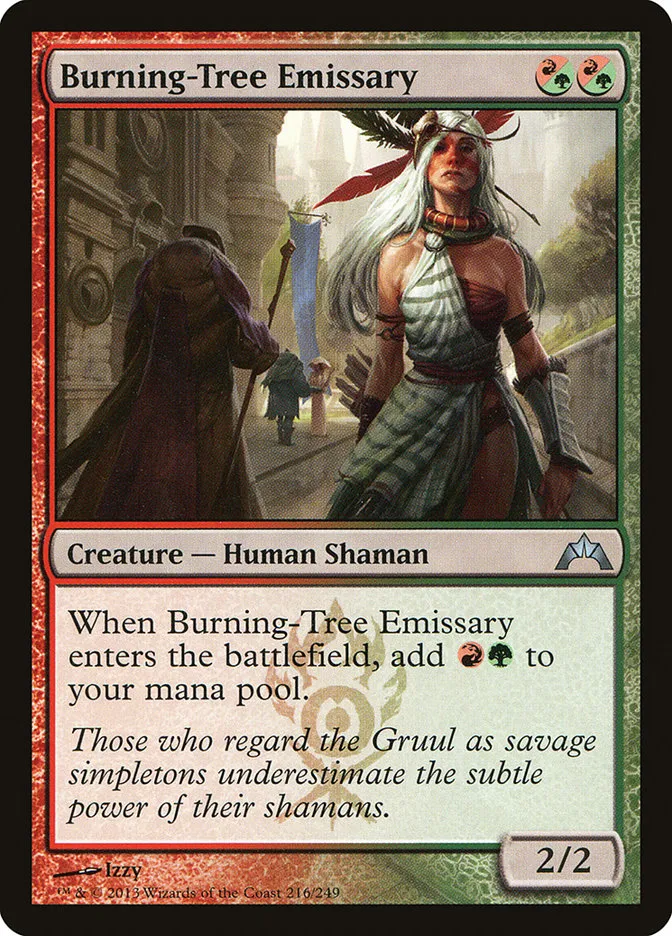 2013 Gatecrash Burning-Tree Emissary uncommon #216 unlisted card image