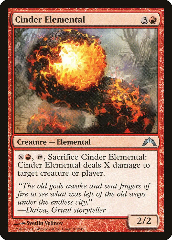 2013 Gatecrash Cinder Elemental uncommon #87 unlisted card image