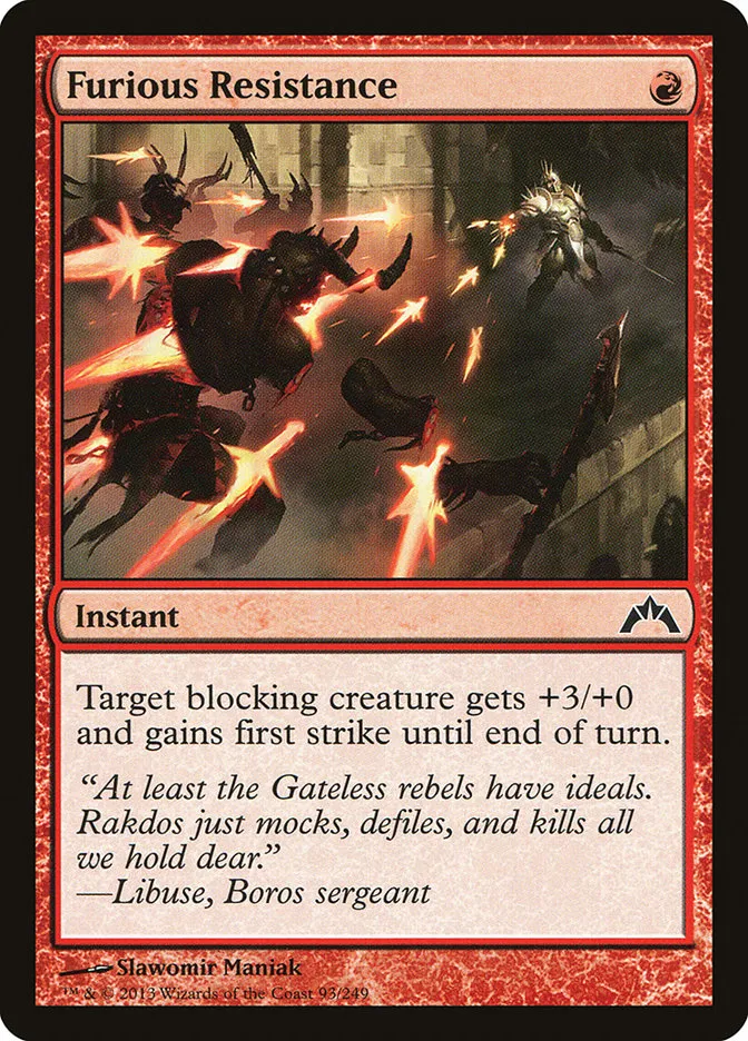 2013 Gatecrash Furious Resistance common #93 unlisted card image