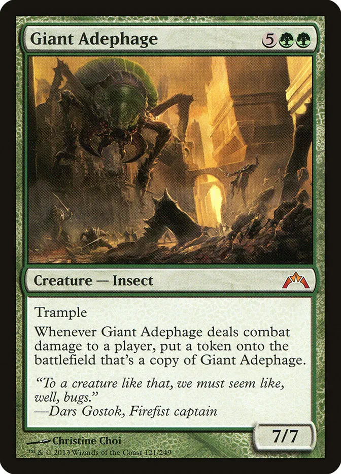 2013 Gatecrash Giant Adephage mythic #121 unlisted card image
